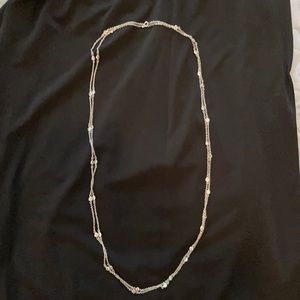 Long Clear Crystal Necklace